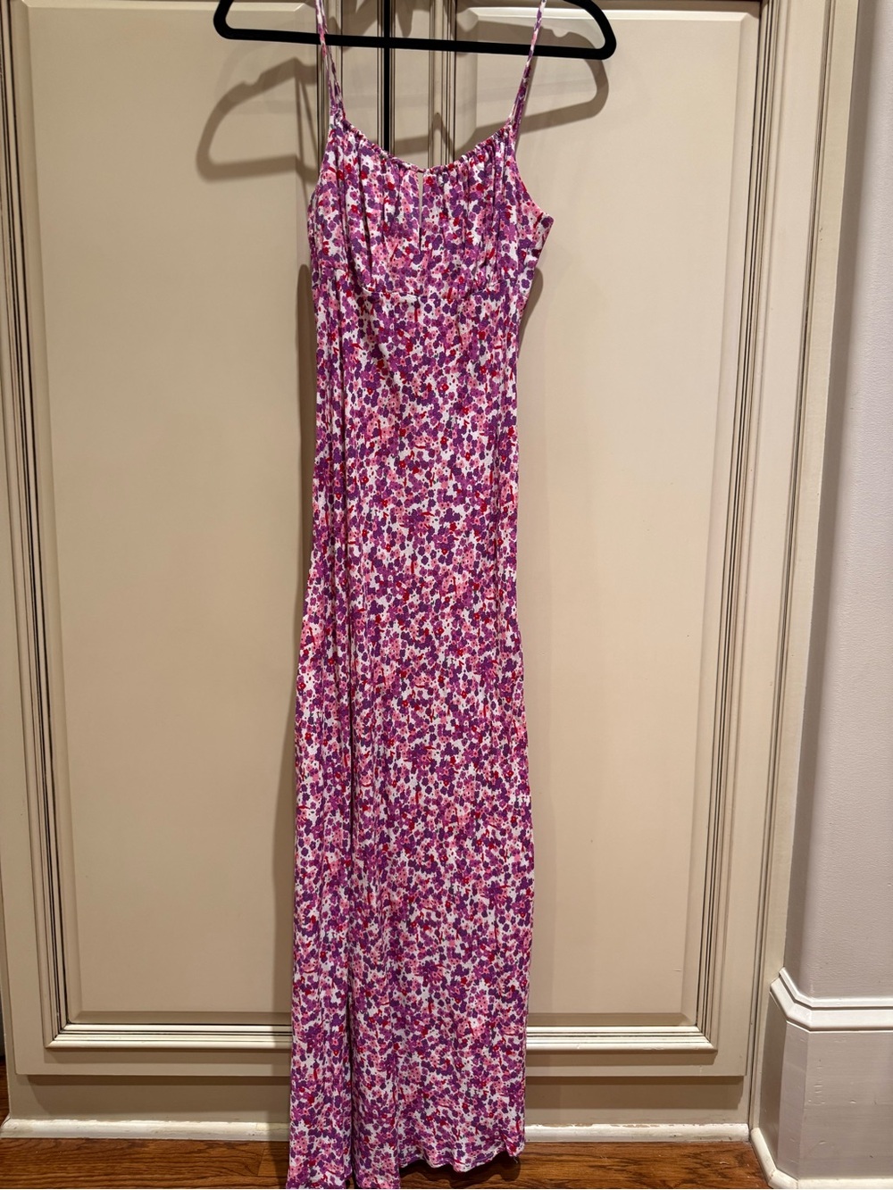 Faithfull the Brand Pink and Purple Floral Maxi Dress